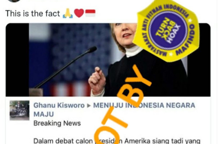 [HOAKS atau FAKTA]: Hillary Clinton Terinspirasi Sri Mulyani dan Jokowi