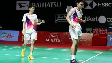 Indonesia Masters 2026: Aksi Ganda Putra Indonesia Raymond/Nikolaus Kalahkan Ganda Prancis 