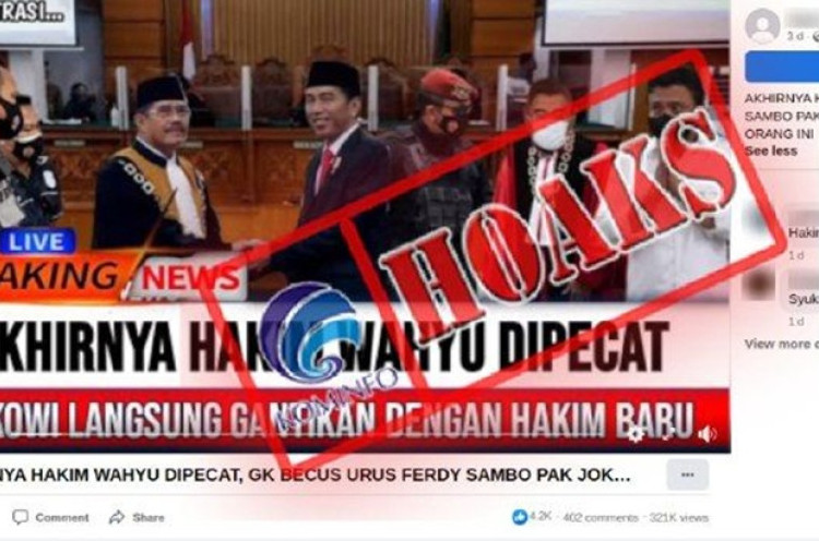 [HOAKS atau FAKTA]: Hakim Kasus Ferdy Sambo Dipecat Presiden Jokowi