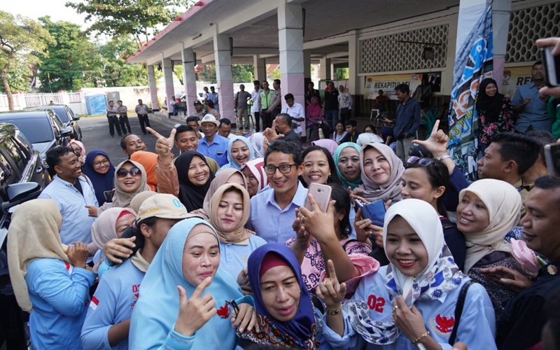 Sandiaga Uno mendapat sambutan teriakan Pak Wapres dari para pendukungnya