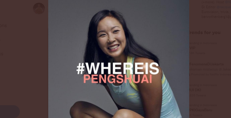 Muncul Dalam Video Call Presiden IOC, Peng Shuai Minta Privasinya Dihormati