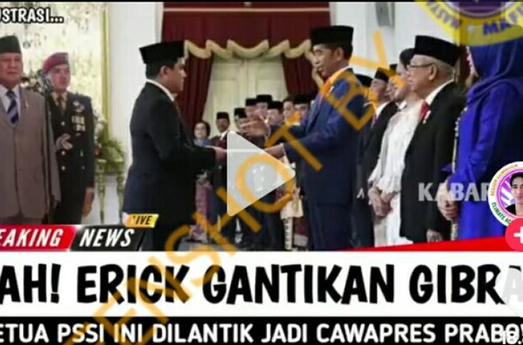 [HOAKS atau FAKTA]: Erick Thohir Gantikan Gibran Jadi Cawapres Prabowo