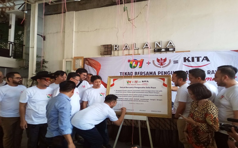 Para pengusaha Solo pendukung Jokowi dan Prabowo deklarasi kampanye damai