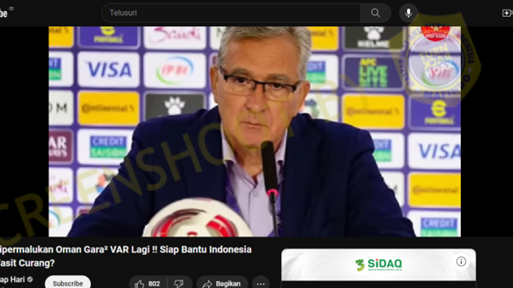 [HOAKS atau FAKTA] : Oman Bantu Indonesia Usut Kecurangan Wasit di Piala Asia 2023