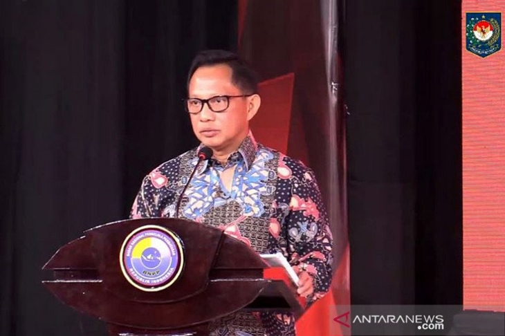 Tangkapan layar - Menteri Dalam Negeri (Mendagri) Tito Karnavian pada Ulang Tahun Ke-10 Badan Nasional Pengelola Perbatasan (BNPP) Jumat (18-9-2020). ANTARA/Tangkapan layar Youtube Kemendagri RI/pri.