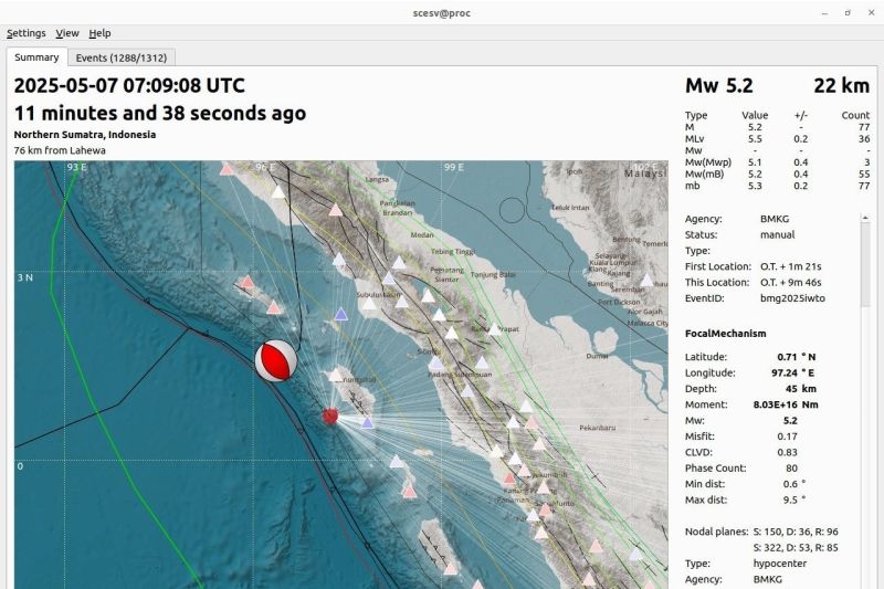 Nias Diguncang Gempa M 5,4 Siang Tadi, BMKG Pastikan Berasal dari Zona Megathrust