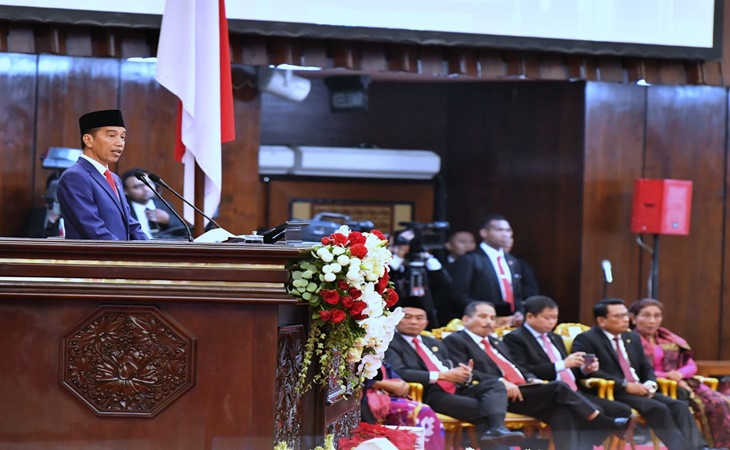 Presiden Jokowi berpidato