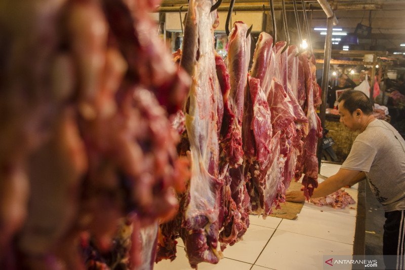 Pedagang Daging. (Foto: Antara)