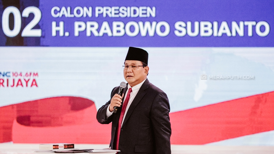 Prabowo Subianto saat debat kedua (MP/Rizki Fitrianto)