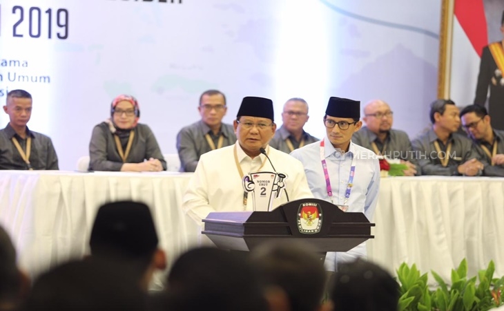  Prabowo-Sandi Serukan Pemilu Damai Demi Membangun Ekonomi Bangsa