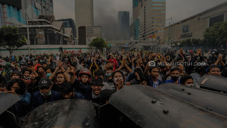 Demo menolak UU Cipta Kerja di Jakarta, Kamis (9/10), (Foto: MP/Rizki Fitrianto)