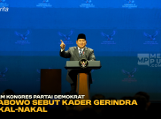 Dalam Kongres Partai Demokrat, Prabowo Sebut Kader Gerindra Nakal-Nakal