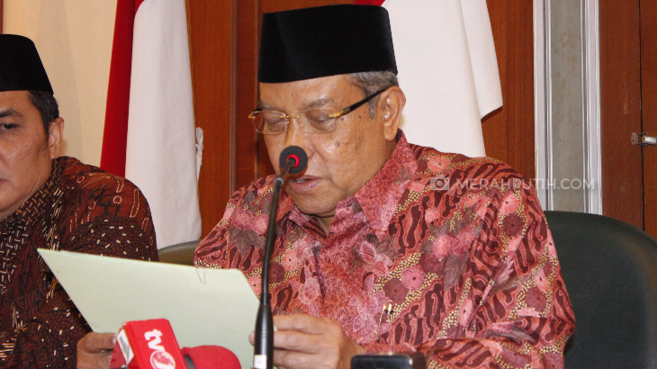 Ketua PBNU Said Aqil Siroj saat konferensi pers terkait penetapan Ahok sebagai tersangka di Kantor PBNU, Kamis (17/11). (MP/John Abimanyu)
