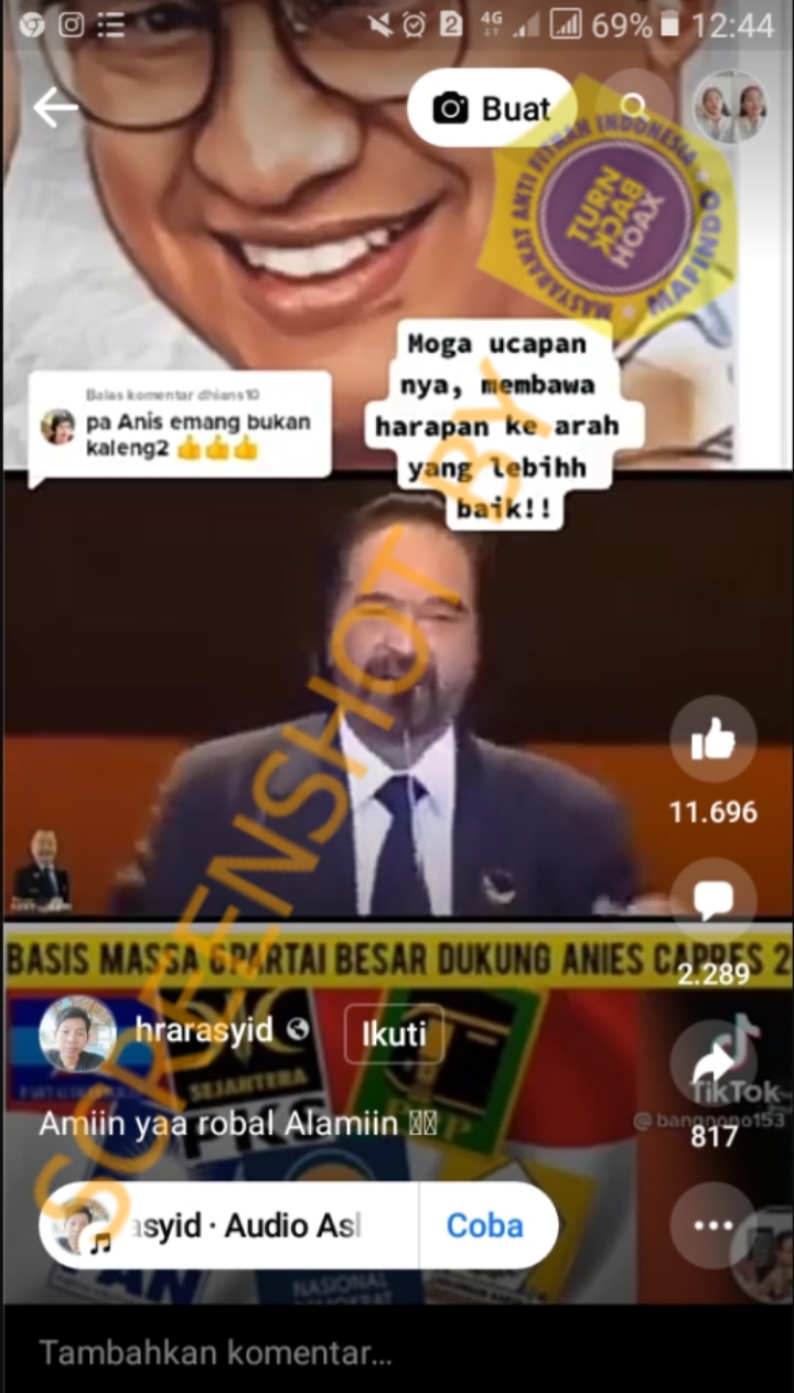 Tangkapan layar hoaks.