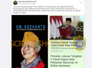 [HOAKS atau FAKTA]: Jokowi Anugerahkan Pahlawan Nasional untuk Presiden Soeharto