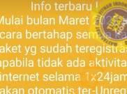 [HOAKS atau FAKTA]: Kominfo Unregistrasi Kartu Paket jika Tidak Ada Aktivitas Internet 1×24 Jam