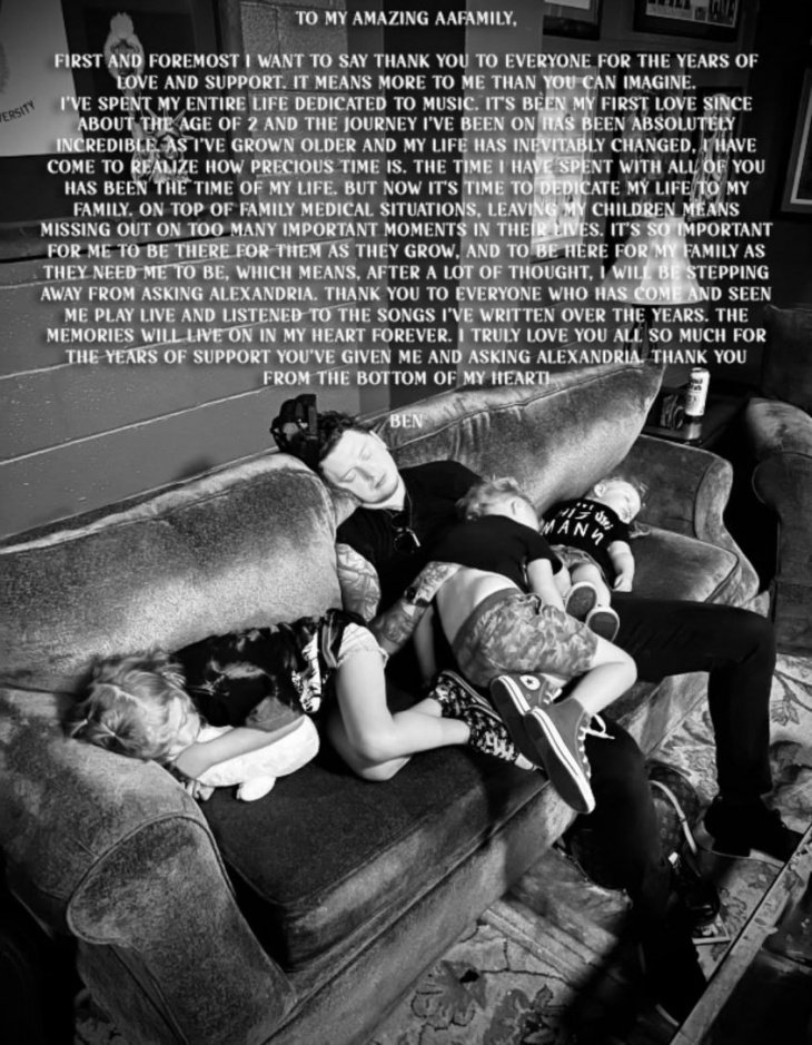 Ben Bruce mengumumkan kabar mengenai dirinya yang keluar dari Asking Alexandria