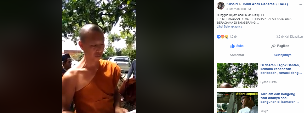Video Biksu Diusir dan Dilarang Beribadah Viral, Warganet Geram