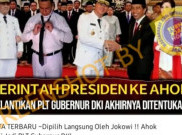 [HOAKS atau FAKTA]: Jokowi Tunjuk Ahok sebagai Plt Gubernur DKI Jakarta