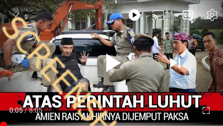 [HOAKS atau FAKTA]: Amien Rais Dijemput Paksa atas Perintah Luhut
