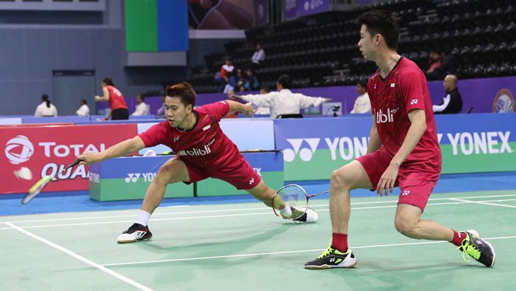 Kevin/Marcus Jatuh Bangun Kalahkan Isriyanet/Namdash