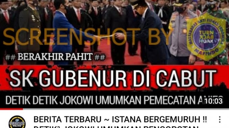 [HOAKS atau FAKTA]: Jokowi Umumkan Pencopotan Anies