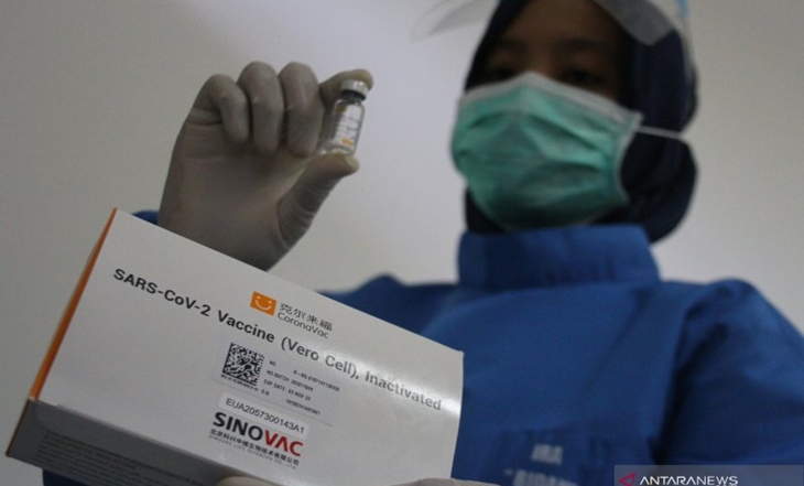 Ilustrasi - Petugas medis menunjukkan vaksin COVID-19 Sinovac di Klinik Universitas Brawijaya, Jawa Timur, Selasa (2/2/2021). (ANTARA FOTO/Ari Bowo Sucipto).