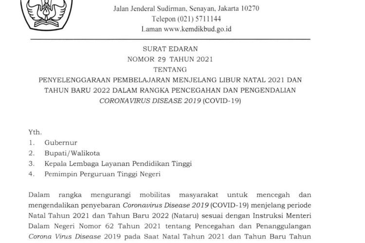 Kemendikbud Ristek Terbitkan 6 Poin Aturan Sekolah Selama Libur Nataru