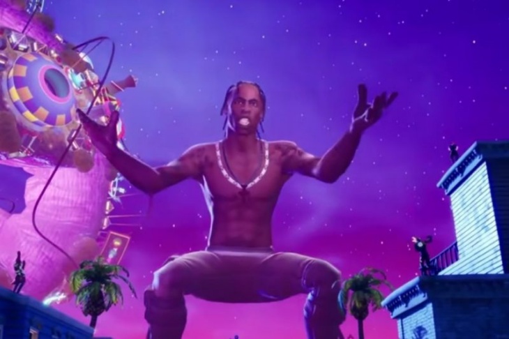 Konser musik Travis Scott dalam game Fortnite (Foto: ANTARA/YouTube Travis Scott)	