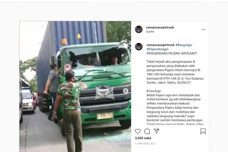 Viral penganiayaan sopir truk. (Foto: Antara)