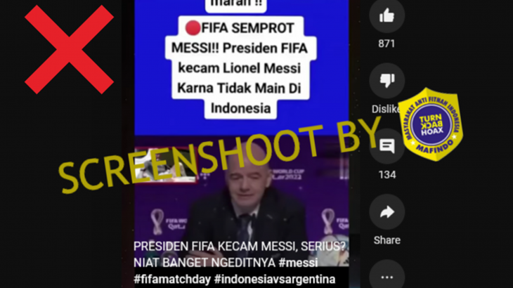 [HOAKS atau FAKTA]: Lionel Messi Dimarahi FIFA karena Tak Bermain di Indonesia