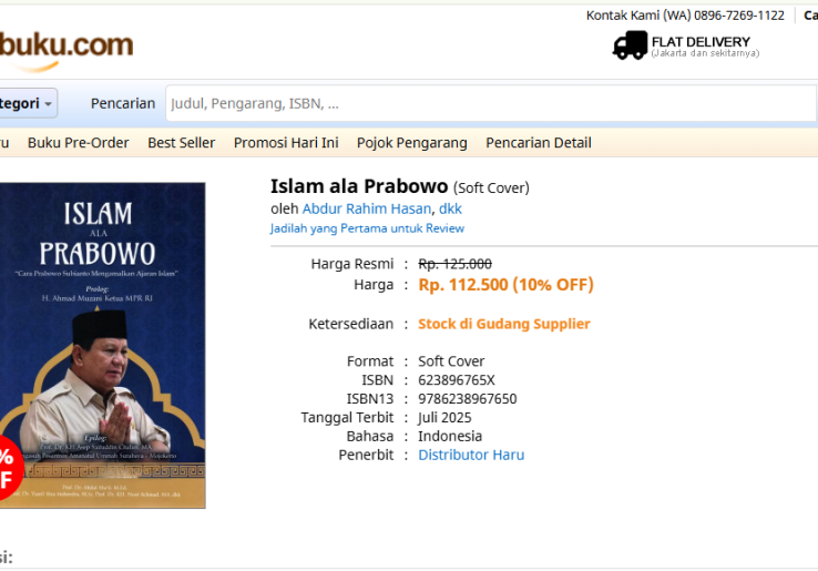 Buku Islam Ala Prabowo Ramai Diperbincangkan, Ini Pengarang, Deskripsi dan Harganya