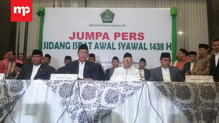 Pemerintah Tetapkan 1 Syawal 1438 Besok