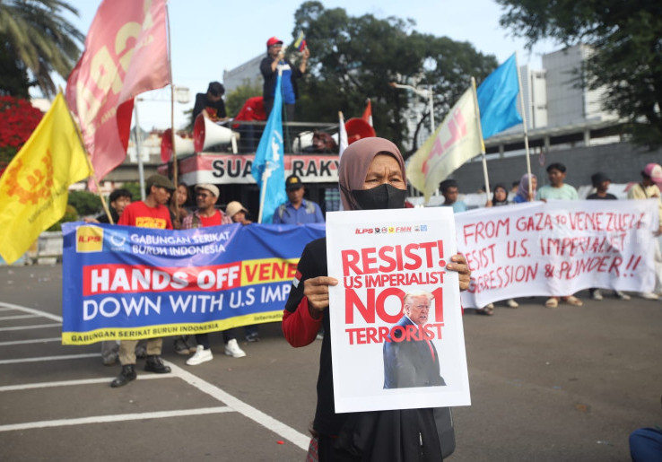 Aksi Solidaritas dan Dukungan untuk Rakyat Venezuela di Gedung Kedubes Amerika Serikat 