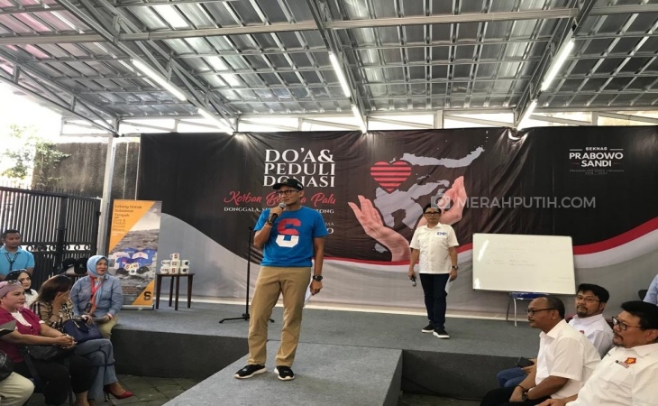 Donasi untuk Gempa Sulteng, Seknas Prabowo-Sandi Himpun Rp500 Juta dalam Satu Jam