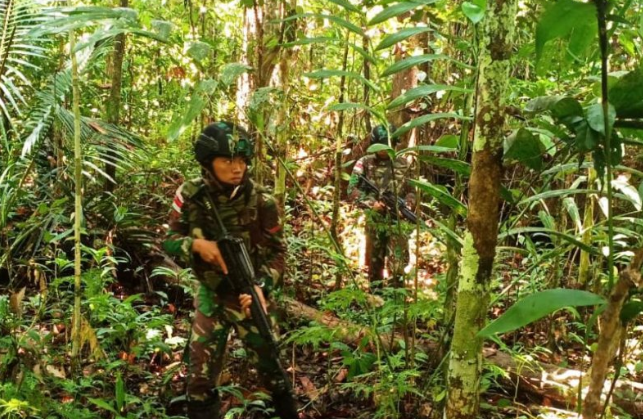Yonif 300/BJW Hadapi Medan Licin dan Terjal Saat Patroli Perbatasan RI-PNG