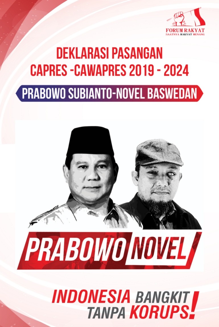 Poster Prabowo dan Novel Baswedan