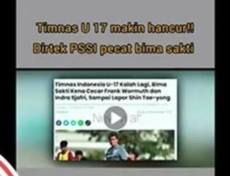 [HOAKS atau FAKTA]: Pelatih Timas U-17 Bima Sakti Dipecat PSSI