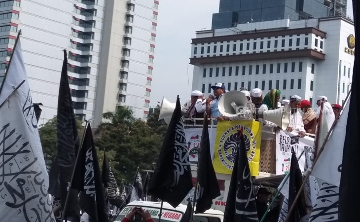 Terselip Nyanyian 'Prabowo Presiden' di Tengah Aksi Bela Tauhid