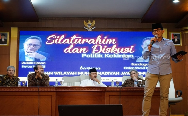 Silaturahmi Bersama Pengurus Muhammadiyah Jatim, Sandi Sampaikan Gaya Politik Zaman Now