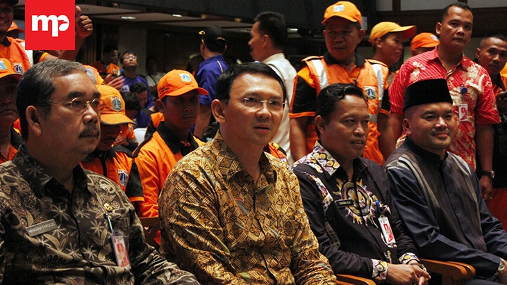 Mantan Gubernur DKI Jakarta Basuki Tjahaja Purnama atau Ahok di Balai Kota, Kamis (2/3). (MP/John Abimanyu)
