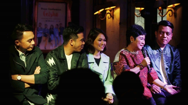 Jumpa Press Geisha memperkenalkan vokalis baru di Pisa Cafe Menteng Jakarta (18/7). (MP/Albi)