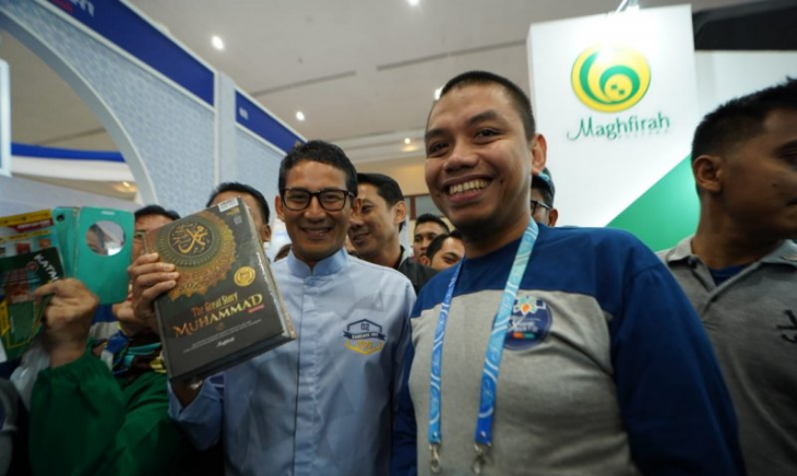 Calon wakil presiden, Sandiaga Salahuddin Uno mengunjungi pameran Islamic Book Fair (IBF) 2019 di Jakarta Convention Center (JCC), Jakarta, Minggu (303/2019). Dokumen SSU