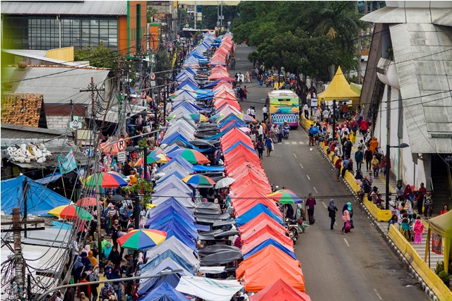 Suasana jalan Jatibaru, Tanah Abang, Jakarta Pusat