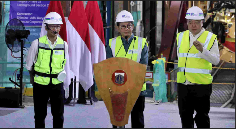 Pramono Luncurkan Tunnel Boring Machine 1 Fase 2A MRT Jakarta, Proyek Diminta Segera Rampung