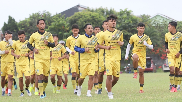 Pemain PSIM Yogyakarta berlatih jelang laga lanjutan Liga 2. (MP/Official PSIM)