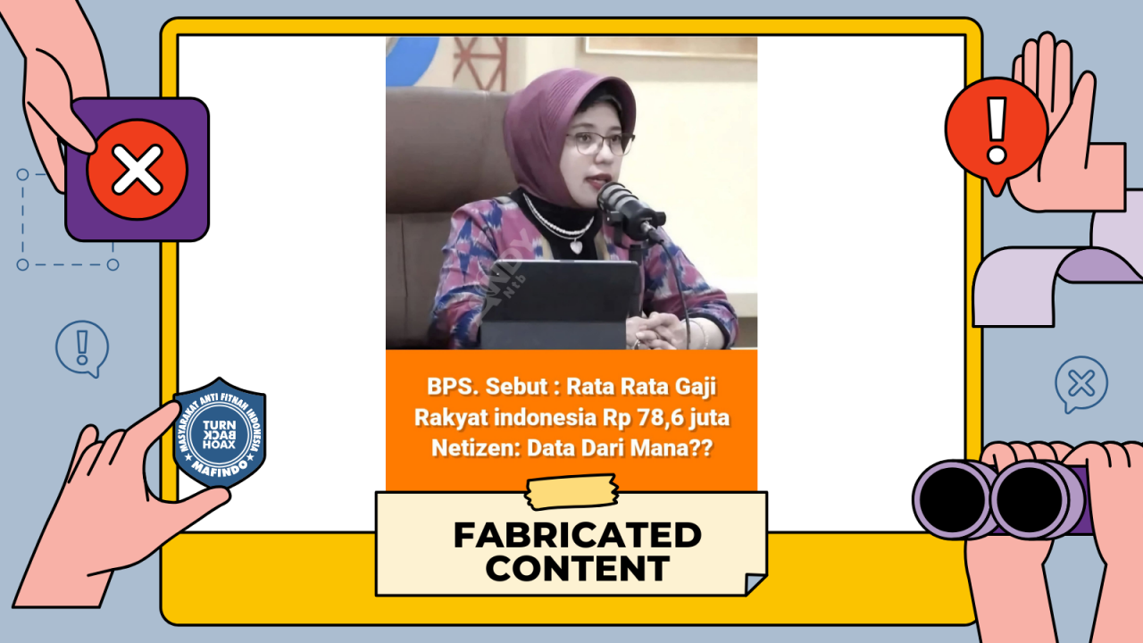 [HOAKS atau FAKTA]: BPS Sebut Gaji Rata-Rata Gaji Rakyat Indonesia Capai Rp 78,6 Juta Per Bulan