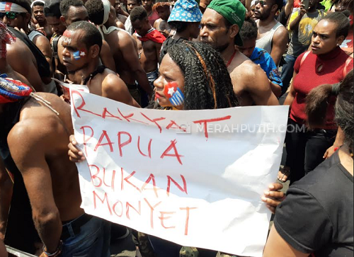 Massa Mengatasnamakan OPM Demo di Depan Istana, 'Papua Itu Bintang Kejora' Menggema