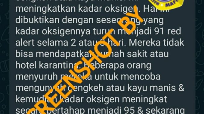 Tangkapan layar hoaks.
