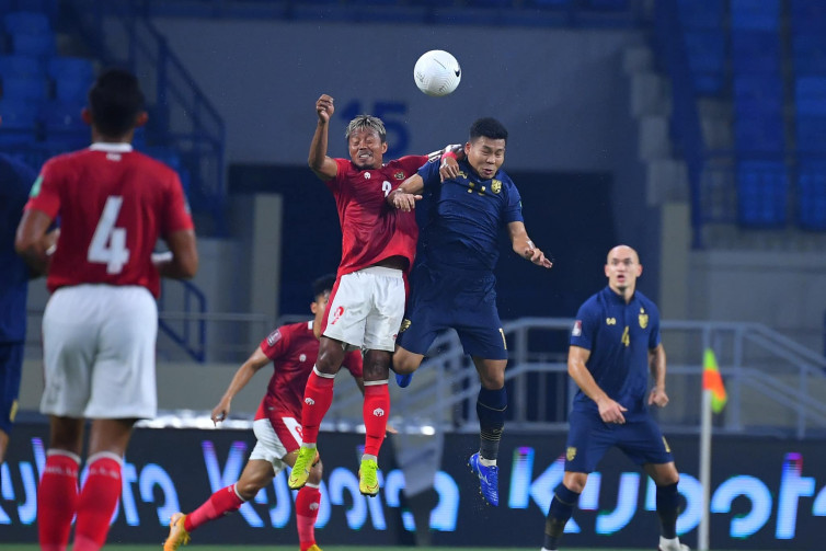 Partai Thailand Vs Indonesia di Kualifikasi Piala Dunia. (ThailandNTOfficial)